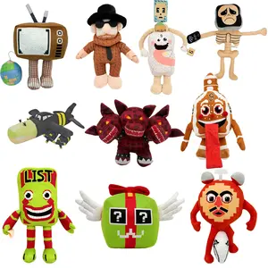 Horror Themed SML Plush Dolls Set - Bikini Bottom, TV Man, Skeleton Man, 3-Headed Dog Stuffed Toys, Cartoon Game Peripherals, Kids Horror Themed Gifts