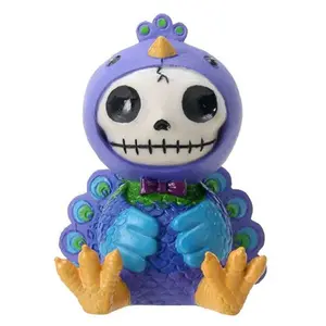 Furrybones Peacock Dandy Skeleton in Costume Halloween Figurine