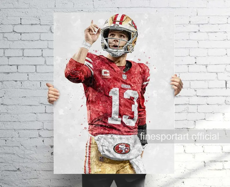 Brock Purdy San Francisco Poster Print Unframed Football print, Sports wall art, Man Cave, Gift, Kids Room Decor