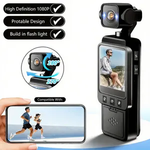 Vlog Body Camera, 1080P Portable Pocket Recorder with 180° Rotating Lens,Night Vision , Wireless Wearable action Camera for Vlogging,  Outdoor Sport Skiing Cycling Hiking, Christmas Gift