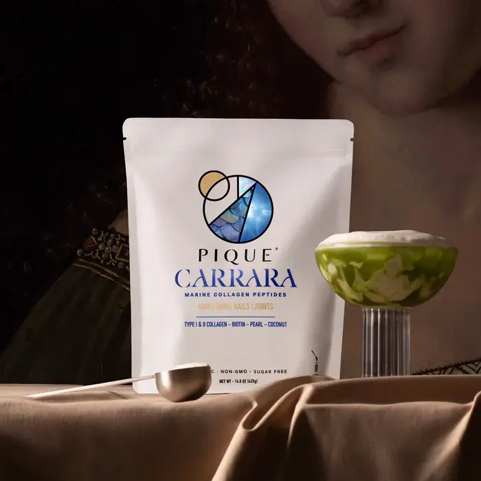 Pique Life Carrara - Marine Collagen Peptides - Youthful Skin, Hair, Nails - 30 servings