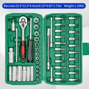 53 Pieces 1/4 inch Drive Socket Ratchet Wrench Set with 72 Tooth Reversible Ratchet, with Bit Socket Set and Extension Bar for Auto Repairing and Household, with Storage Case