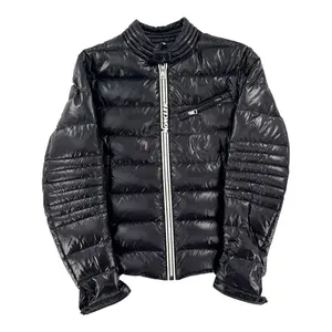 Moncler Logo Zip Puffer Coat Black