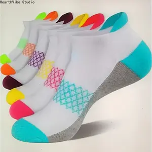 Women's Ankle Compression Socks (6-Pair Pack) — Featuring Heel Tabs and Cushioned Low-Cut Design. Ideal for Hiking, Walking, Running, Camping, Jogging, Traveling, and Daily Casual Wear.