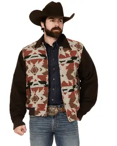 Cripple Creek Men's Navajo Blanket Print Snap-Front Bomber Jacket - Cr40249-36