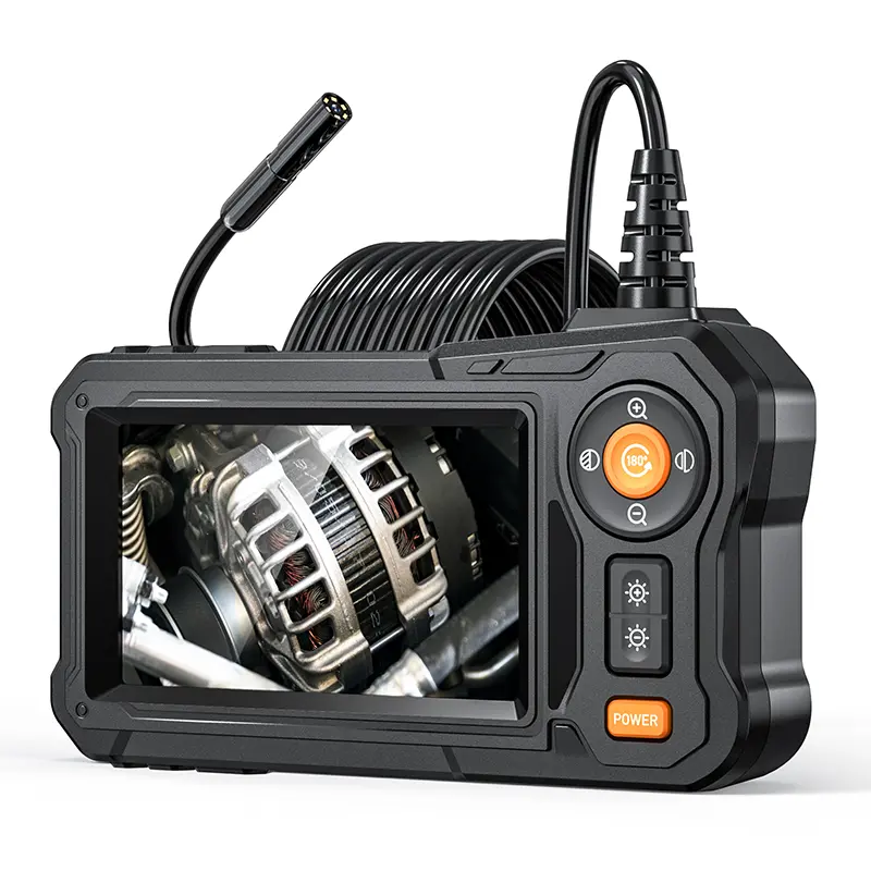 Endoscope Camera with Light, 1920 HD Borescope with 4.3" LCD Screen, IP67 Waterproof Borescope Inspection Camera 8 LED Adjustable Lights, Flexible Endoscopic Camera 16.5FT 5M Semi-Rigid Cable