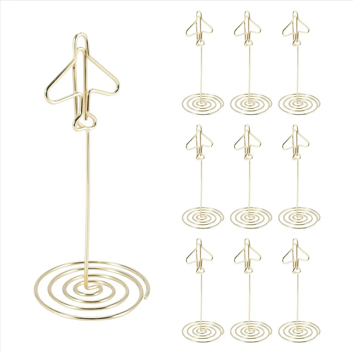 10Pcs Fine Workmanship Gold Metal Fixed Clips - 40x102mm Household Accessory, Home Decorations for Anniversary Party, Wedding Gifts, Business Card Holder, Photo Holder