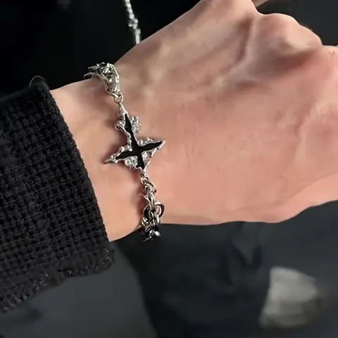 Hip Hop Style Cross Design Bracelet, Stainless Steel Jewelry for Party, Daily Clothing Decor, Trendy All-match & Exquisite Jewelry for Birthday Gift, Stackable Bracelets, Cross Charm Bangle, Fashion Cross Bangle, Fashionable Jewelry