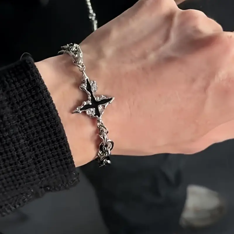Hip Hop Style Cross Design Bracelet, Stainless Steel Jewelry for Party, Daily Clothing Decor, Trendy All-match & Exquisite Jewelry for Birthday Gift, Stackable Bracelets, Cross Charm Bangle, Fashion Cross Bangle, Fashionable Jewelry