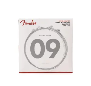 Fender Super 3250 Bullet Electric Guitar Strings, Nickel Plated Steel, Bullet End, 3250L .009-.042