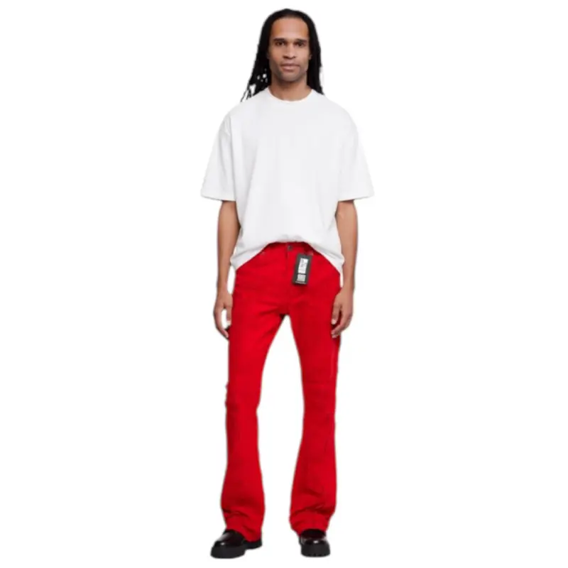 FWRD DENIM NEW YORK Men's Stacked Jeans Inseam Size 36 for All Sizes Red Distressed Style