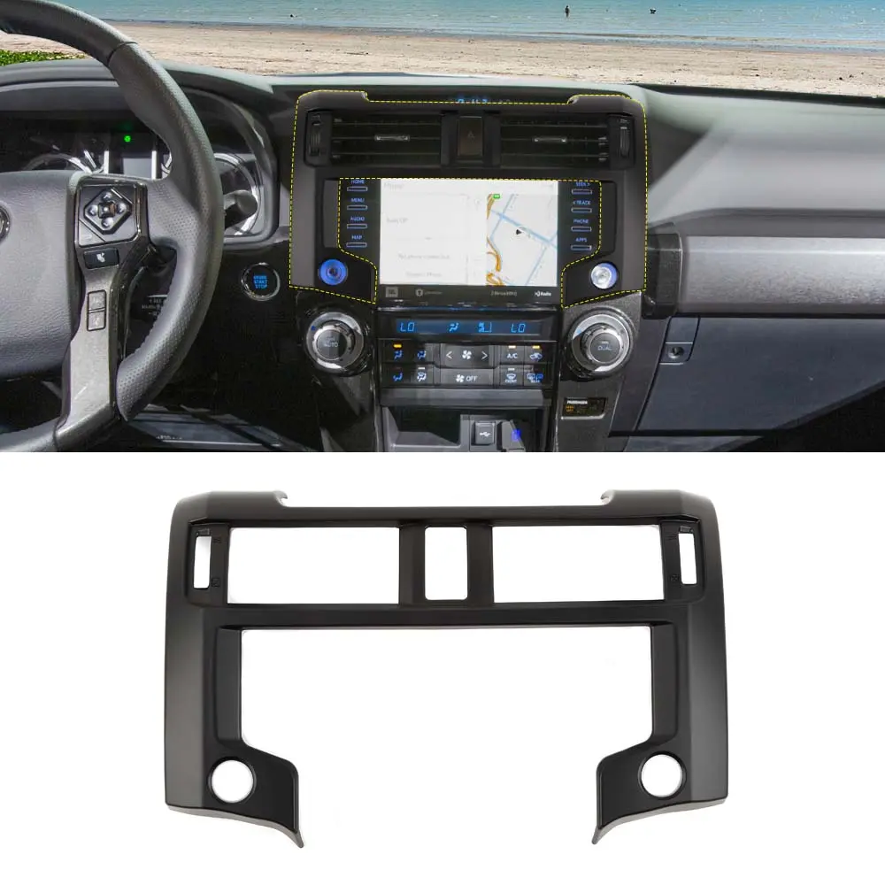 Car Interior Central Control Navigation Panel Trim Cover Decoration for 2020-2023 4Runner - Laser-Cut, Scratch-Proof, UV-Resistant, Easy DIY Installation Dashboard Accessory