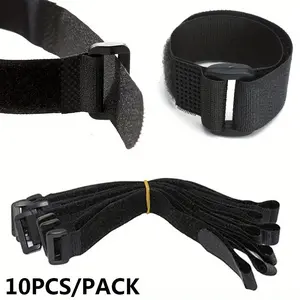 10pcs Durable Nylon Hook & Loop Strap Cable - Reusable Fastening Cable Ties for Bikes & Other Cycling Accessories
