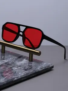 Fashionable Versatile Double-Bridge Aviator Eyeglasses for Everyday Use, Summer Geometric-Frame Tinted-Lens Fashion Eyewear, Great Travel Accessory