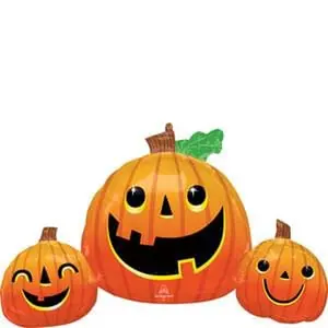 Halloween Smiling Pumpkin Trio Foil Super Shape Balloon