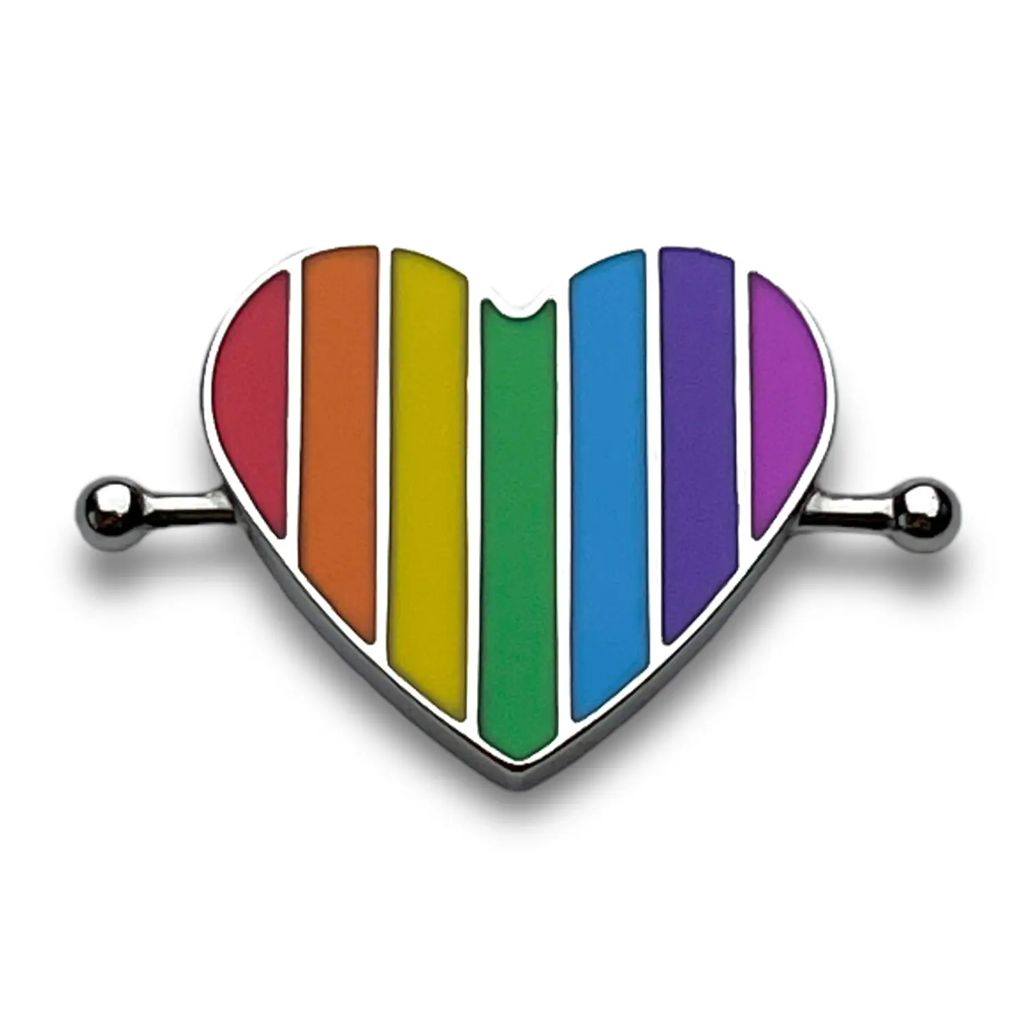 Heart-shaped Rainbow Chroma Stripe Element