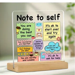 Mental Health Desktop Decor, Inspirational Self Love Acrylic Decorative Plaque, Therapy Office School Decor, Spring Summer Gifts, Birthday Gifts, Desk Signage Decoration