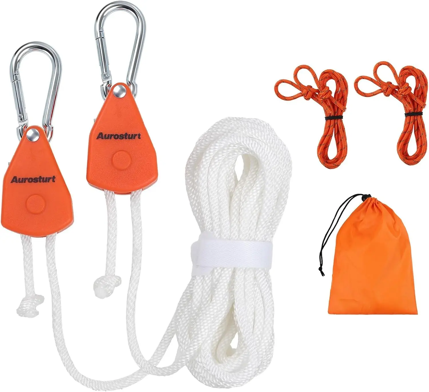 Retractable Clothesline Indoor Outdoor Portable Travel 19FT Heavy Duty Clothes Line with Ratchet Pulley Carabiners for Laundry Drying Camping Cruise Backyard Balcony Dormitory
