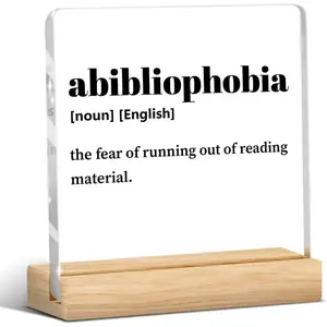 Book Lover Acrylic Decorative Sign, Bookworm Books Fragrance Table Decoration, Acrylic Desktop Decoration, Home Bedroom Library Office Bookshelf Decoration, Librarian Gift, Suitable for Teenagers Men Women