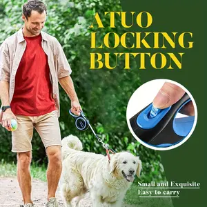 26FT Retractable Dog Leash for Large Dogs (Up to 110LBS) | Anti-Slip Grip + 1-Click Brake | Tangle-Free 360° Design | Heavy-Duty Nylon Belt