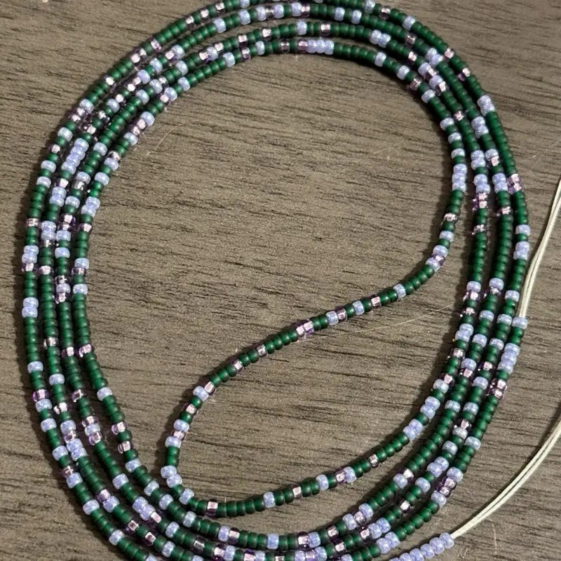 Poison ivy tie on waist beads