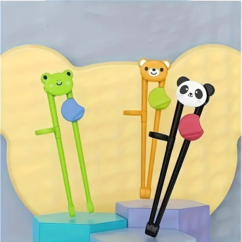 Children Practice Chopsticks, Babies and Toddlers Learn Chop, Cartoon Chopsticks, Fun Chopsticks, Cute, Kawaii Training Chopsticks, Kids Training Chopsticks, Tableware, Cutlery, Kitchen Utensils