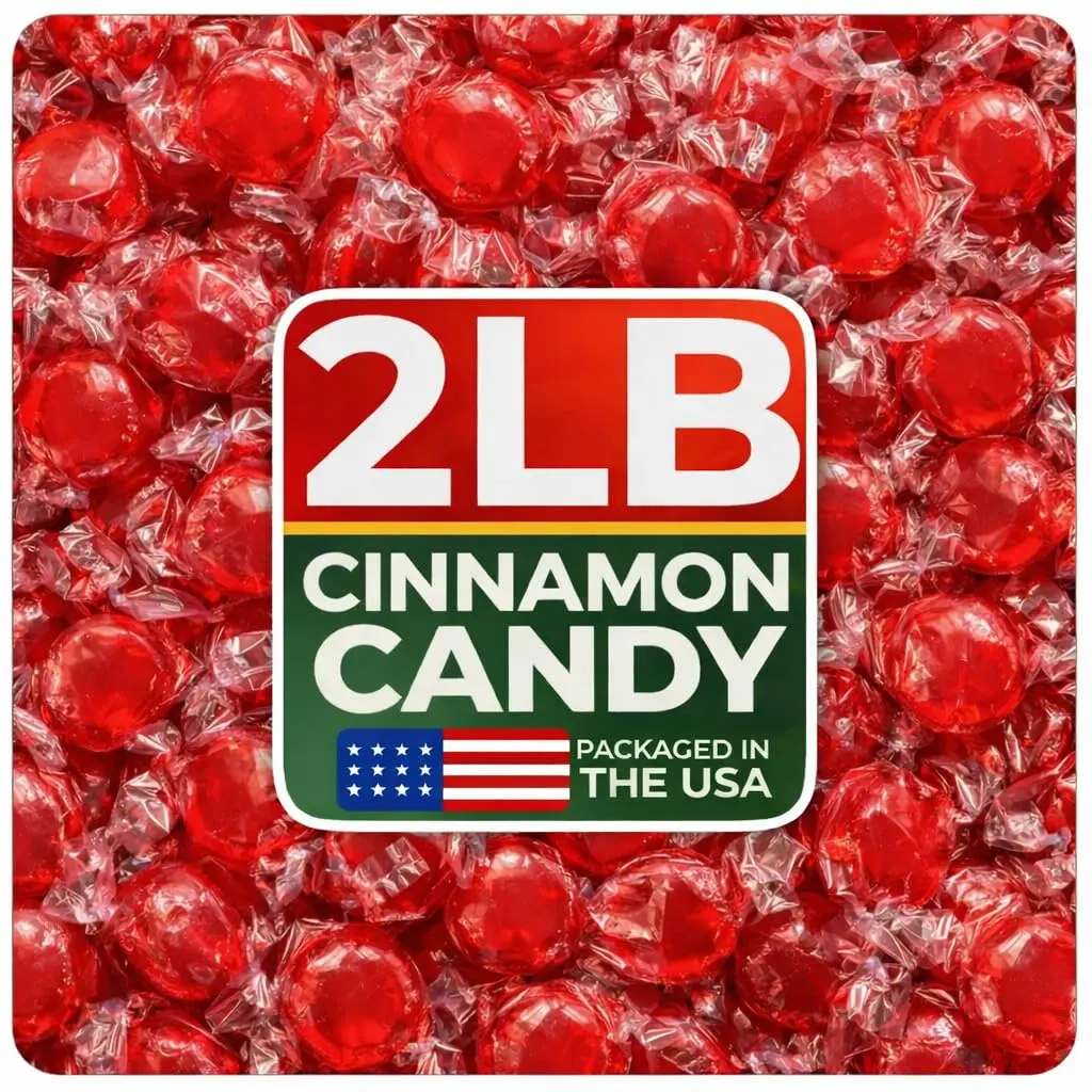 Cambie Cinnamon Candy - 2 lbs of Individually Wrapped Cinnamon Hard Candy | Sweet & Fiery, Bulk Resealable Pouch, Perfect for Parties & Events - At Home & Office Snacks