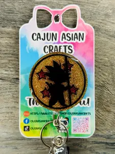 Saiyan Ball Inspired Anime Badge Reel/ID Clip-Retractable Clips-(Alligator, Belt, MRI Safe, Carabiner) & Non-Retractable Clips