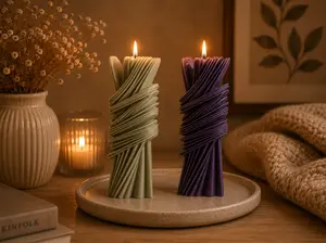 Modern Geometric Pillar Candle
