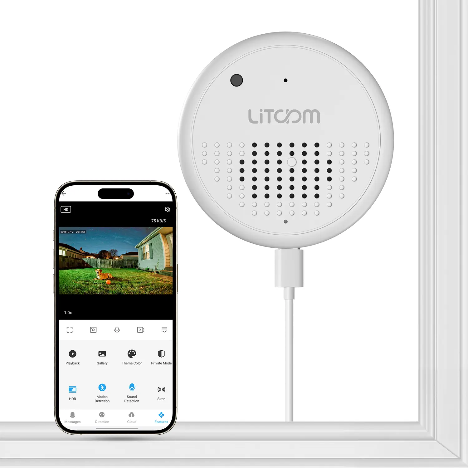 Litokam 3MP 2K Window Camera, 5G&2.4GHz WiFi Indoor Cameras for Home Security with Al FULL Color Night Vision,Person & Motion & Cry & Vehicle Detection,24/7 Recording,Easy & Quick Install,Supports WiFi6, Alexa & Google Assistant,Monitoring,Card Device