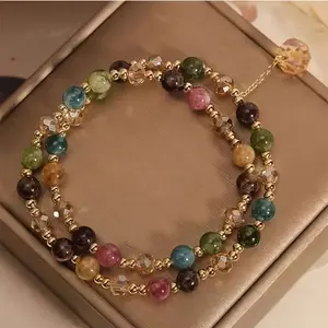 1 Double-Layer Beaded Bracelet in Vintage Style, Suitable for Women's Daily Wear