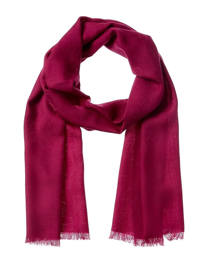 Gucci Logo Small Jacquard Wool & Silk-Blend Scarf