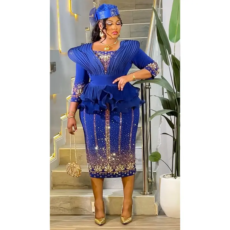slim fit dress slacks Women's African Clothing. Ankara Short Gown. African Print Dress. Royal Blue and Gold. African Party Dress. Wedding Guest Dress. 6 main image 0