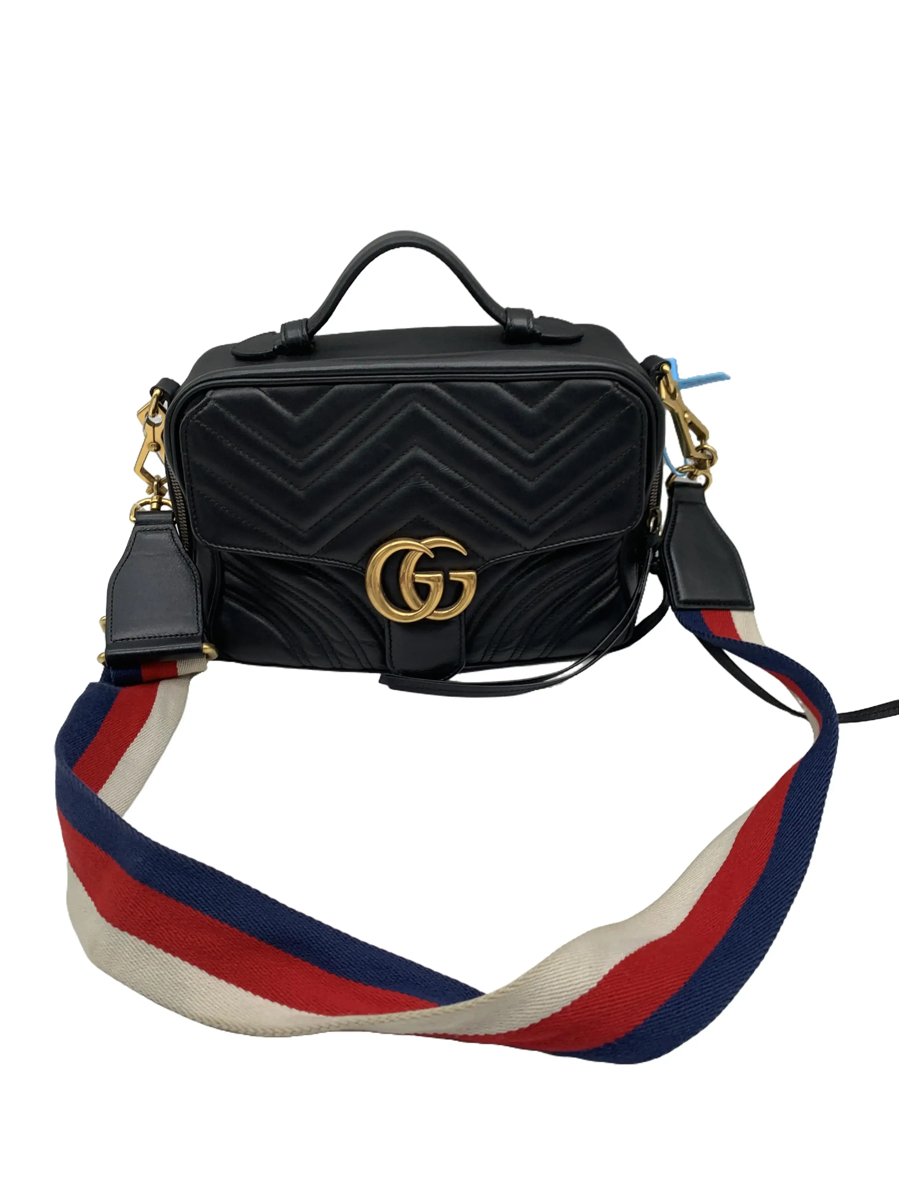Pre-owned GUCCI V‑Quilted Leather Cross‑body Camera Bag/WJ07308063