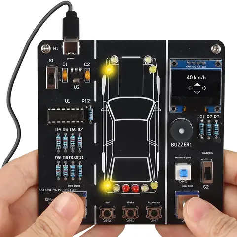 DIY Car Driving Simulation Soldering Practice Kit, STEM Electronics Project Car Driver Simulator Solder Project Kit for High School & College Students Learning