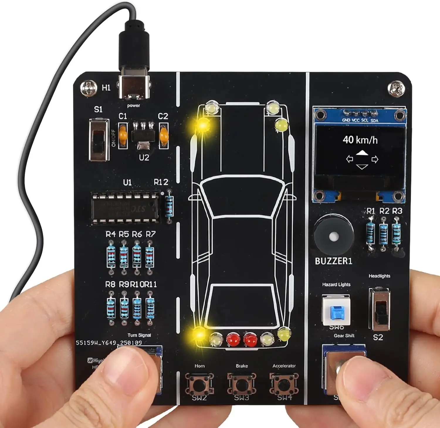 DIY Car Driving Simulation Soldering Practice Kit, STEM Electronics Project Car Driver Simulator Solder Project Kit for High School & College Students