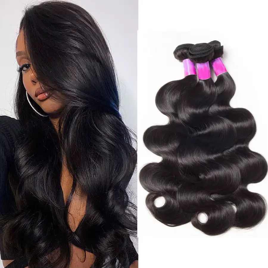 14Inch 16Inch 18Inch Body Wave Human Hair Bundles Brazilian Remy Hair Extensions Natural Black Hair Weave Bundles MDL