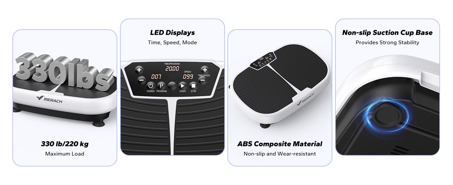 MERACH EMS Vibration Plate Exercise Machine, Lymphatic Drainage Machine, Whole Body Workout Vibration Platform for Wellness and Fitness, dealsforyoudays