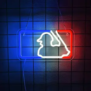 Baseball Team Neon Sign Cool Glowing Baseball Logo Wall-Mounted USB-Powered Decorative Art Perfect for Man Caves, Bedrooms, and Game Rooms Birthday or Christmas Gift for Boy Fans
