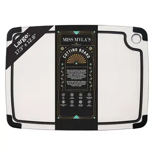 Miss Myla's Treasures Composite Wood Cutting Board for Kitchen – BPA-Free, Dishwasher Safe, Heat Resistant, Knife Friendly