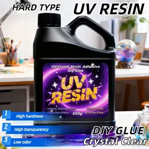 Handmade UV Resin Set, 500g Transparent Hard Resin, Low Viscosity No Shrink Formula, Perfect for Making Pendants, Charm Necklaces