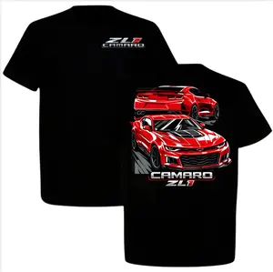 Camaro ZL1 Red Muscle Car T-Shirt, American Muscle Car Tshirt, Camaro Car Tshirt, Gift For Fans, Full Size, Full Color