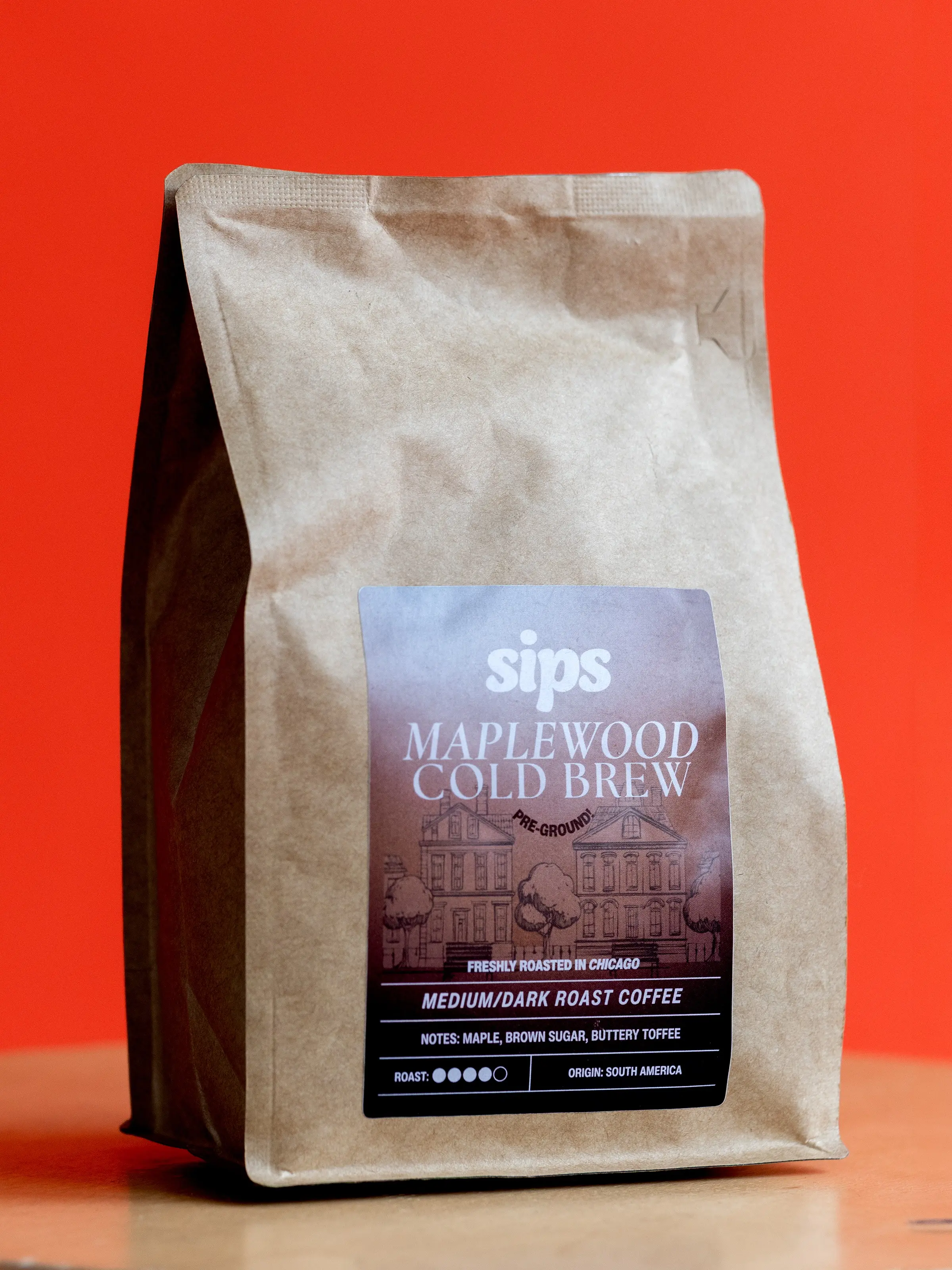 Sips Maplewood Cold Brew Coffee - Medium/Dark Roast (Pre-Ground for Cold Brew)