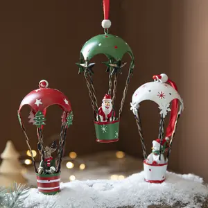 Christmas Hot Air Balloon Decoration, Parachute Hanging Ornament, Christmas Tree Decor, Festive Home Decoration, Holiday Party Supplies
