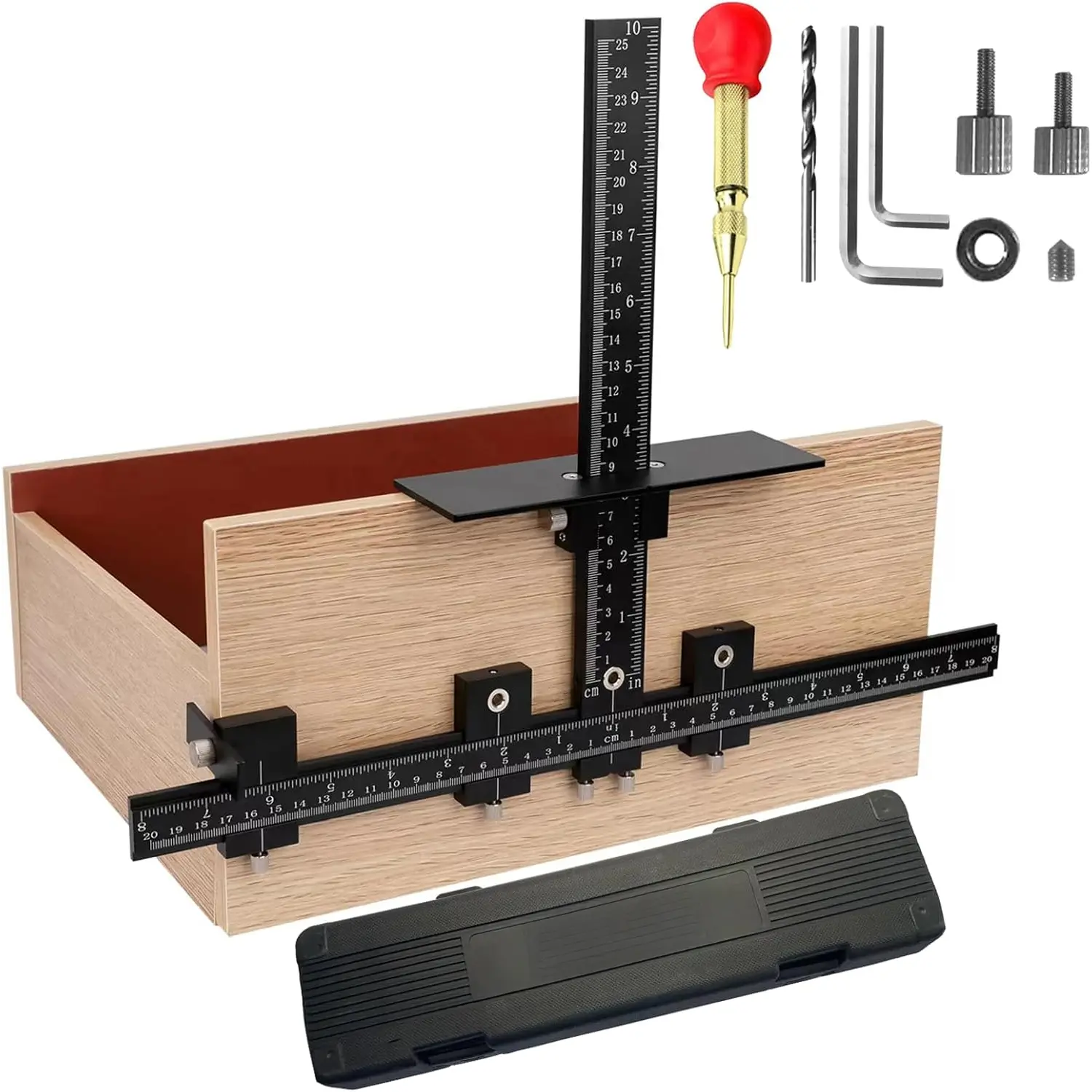 Cabinet Hardware Jig for Handles, Adjustable Template with Convenient and Precise Installation for Door and Drawer Knobs,Pulls,Tool Accessories Jig of  Alloy