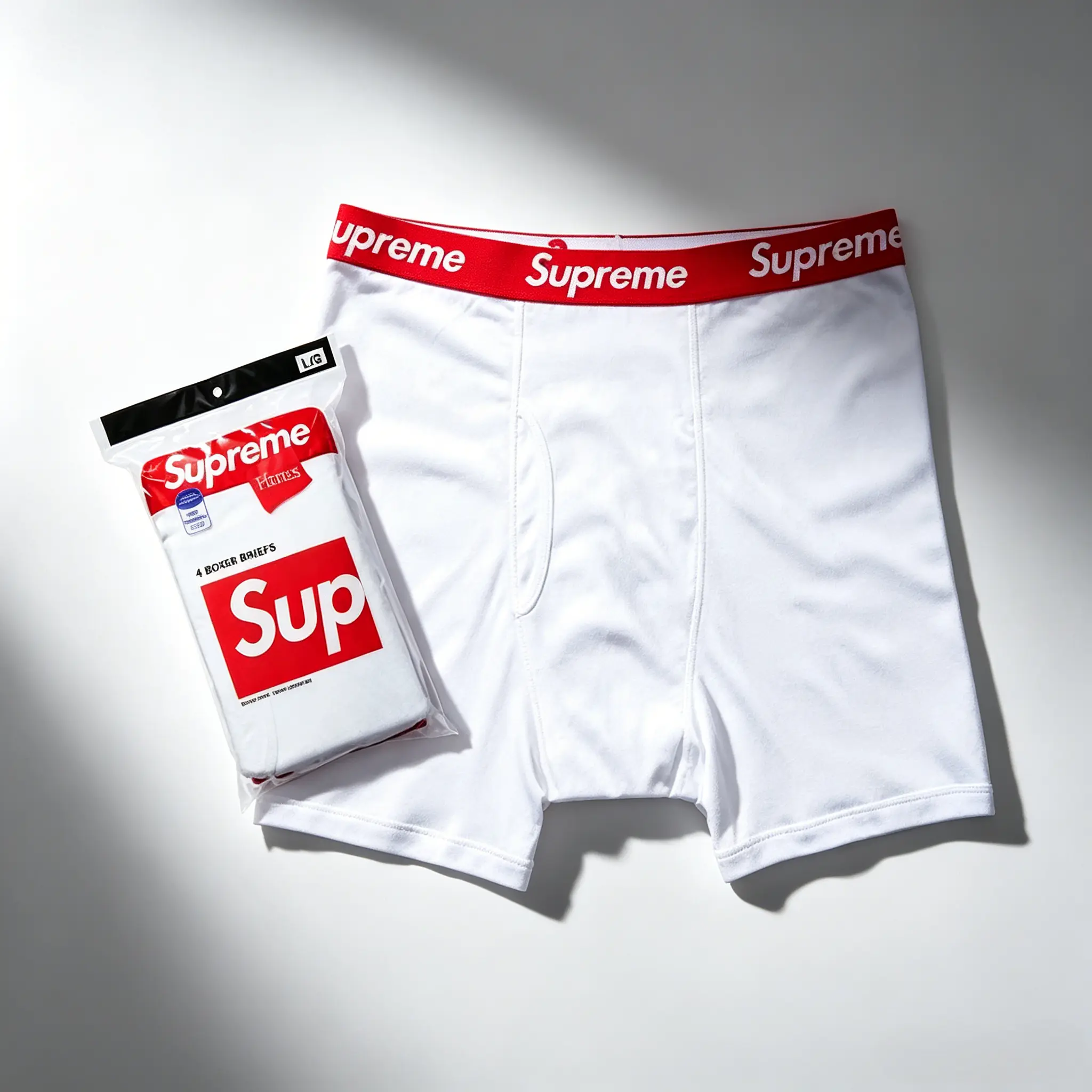 Men's Classic Supreme Week 1 x Hanes Boxer Briefs (4-Pack) - Black, White