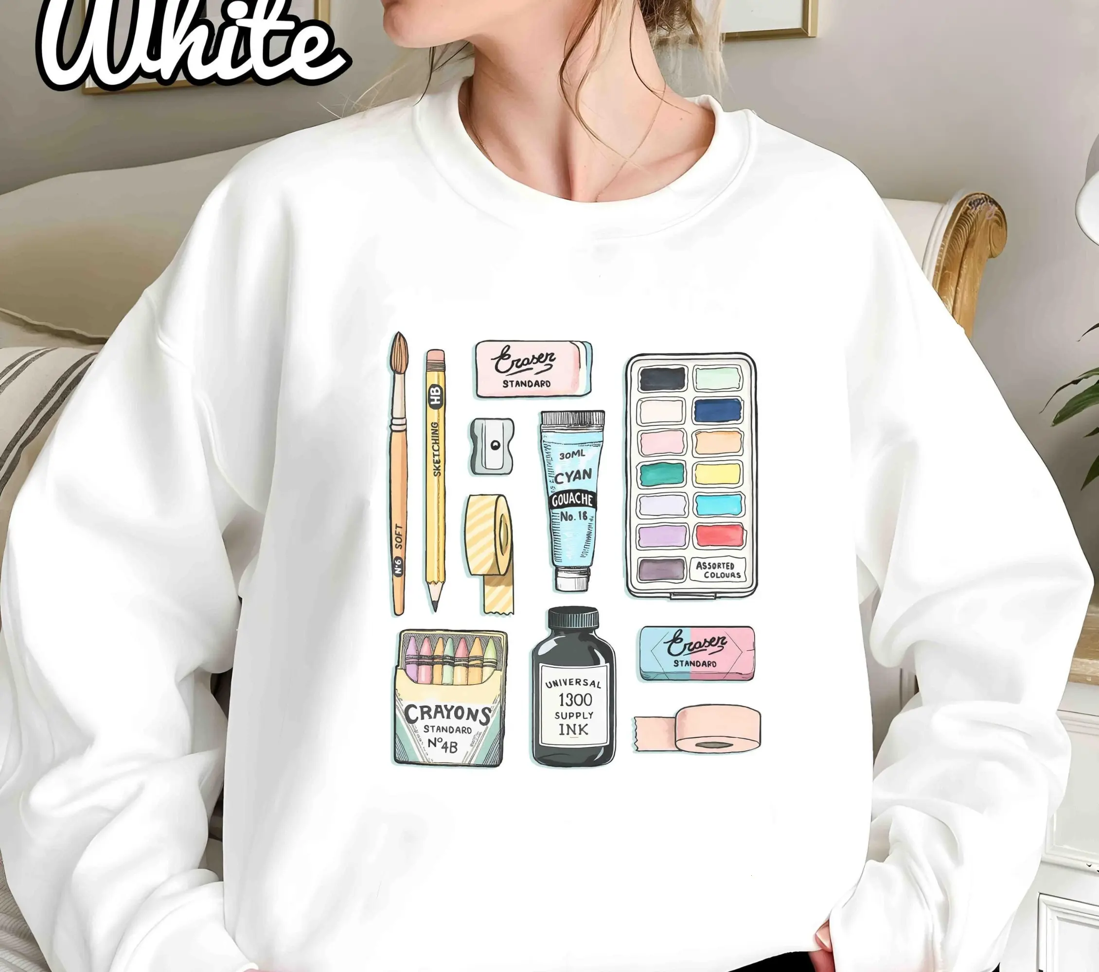 Art Teacher T-Shirt & Sweatshirt, Art Teacher Clothes, Artist Crewneck, Art Classroom Sweat, Appreciation Gift For Teacher, Art Student Sweat-Shirt