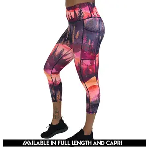 CVG Golden Hour Leggings - High-Quality Squat Proof & Sweat Proof Full-Length & Capri Leggings with Pockets for Fitness