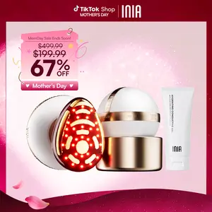 INIA SPHERA At-Home RF & LED Anti-Aging Facial Device – Lift, Tighten & Sculpt with EMS Microcurrent, Red Light Therapy, Electroporation & Cryo Cooling for Firm, Glowing Skin, Best Valentine's Day Gift for Her