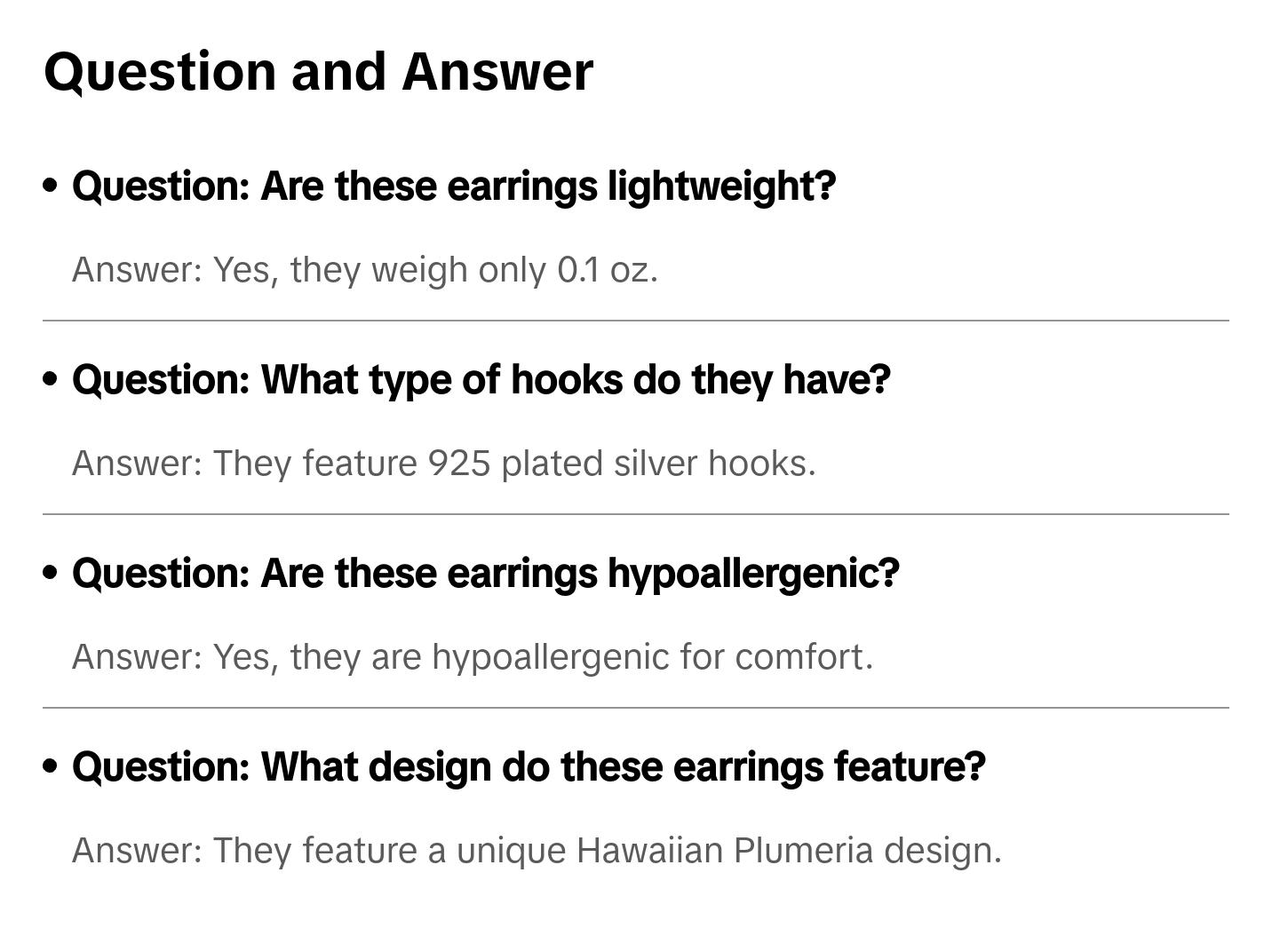 Hawaiian Plumeria Flower 3D Printed Earrings - Elegant Design with Unique Floral Detail Hawaiian Plumeria Flower 3D Printed Earrings - Elegant Design with Unique Floral Detail